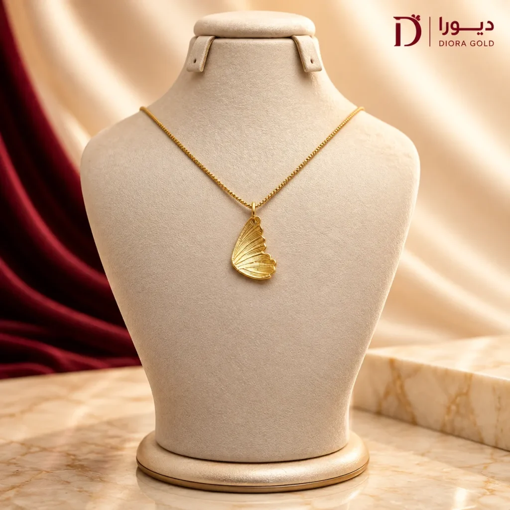 گردنبند طلای پلاک بال پروانه