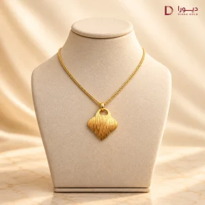 گردنبند طلای پلاک برگ انتزاعی